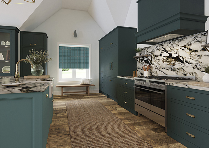 Montrose (Blackout), Tartan Teal - Twist&Fit Roller Blind - Image 7